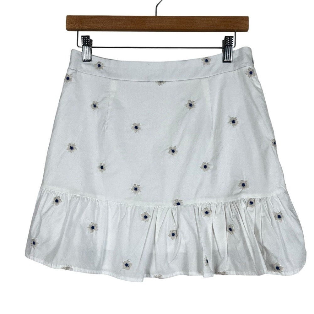 NWT Altar'd State Floral Embroidered Mini Skirt White Pleated Prairie Size M - Picture 2 of 7